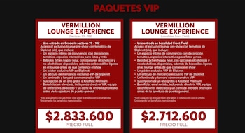 Los paquetes VIP disponibles incluyen beneficios especiales pero la organización aclaró que no contemplan interacción con los artistas - crédito Ticketmaster.co
