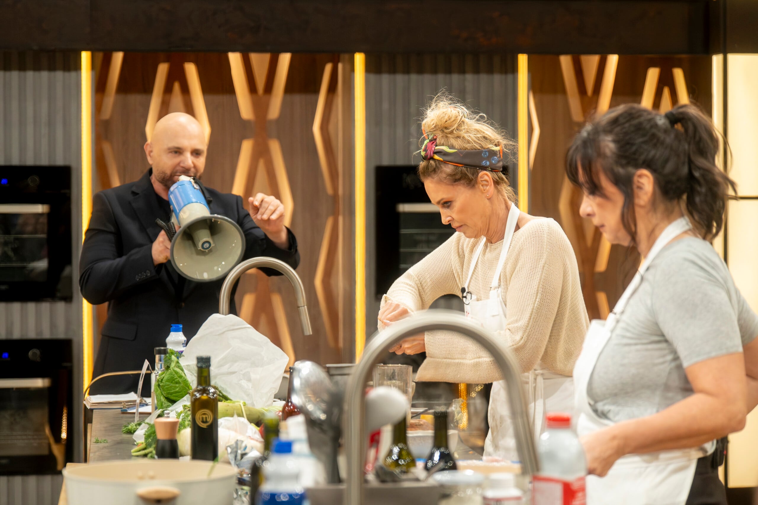 Edith Hermida y Karina Mazzocco cocinaron juntas por primera vez en MasterChef Celebrity (Adrián Diaz Bernini/ Prensa Telefe)