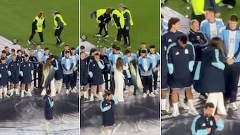 Un futbolista de la selección argentina le pidió intercambiar el poncho a La Sole mientras Messi daba su discurso de despedida