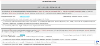 Afiliación ROP Che Bernaola