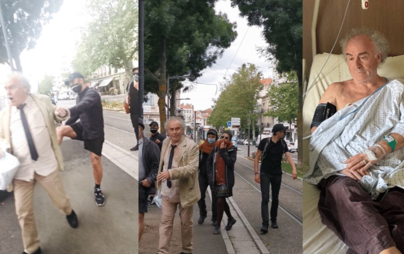 Hervé Breuil atacado mientras repartía propaganda. (Imagen: X/@Observatoire_VP)