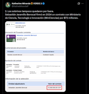 Katherine Miranda habló de los