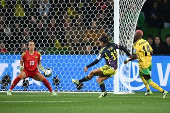 Colombia enfrentará a Inglaterra en los cuartos de final del mundial femenino de Australia 2023. (AAP Image/Joel Carrett)