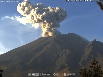 Monitoreo del Popocatépetl este 25