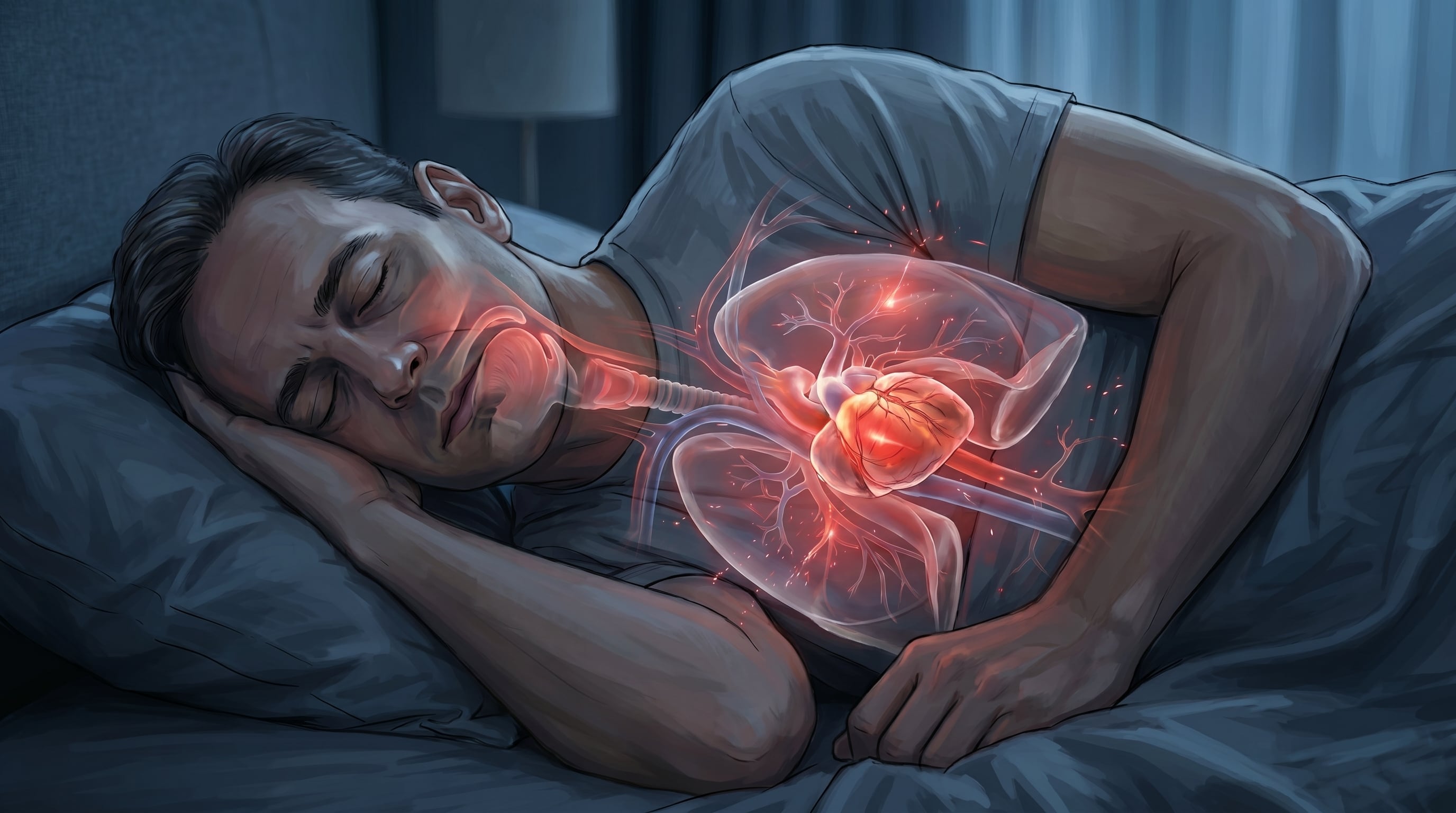 Cleveland Clinic distingue la apnea obstructiva de la apnea central, que suele no presentar ronquidos y puede vincularse con insuficiencia cardíaca o ACV (Imagen Ilustrativa Infobae)