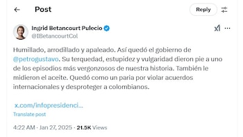 Ingrid Betancourt lanzó fuertes críticas