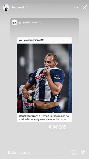 Segundo mensaje que Hernán Barcos