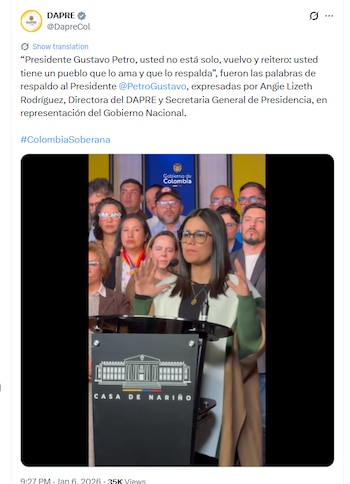 En el mensaje institucional se