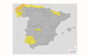Mapa de alertas meteorológicas a