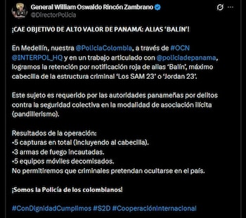 La Policía Nacional de Colombia