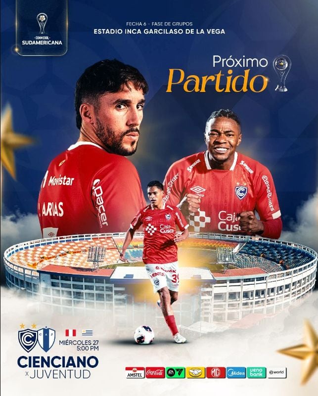 Cienciano recibirá a Juventud este miércoles en Cusco con un Grupo B apretado y la necesidad de ganar para no quedar pendiente de otros marcadores. (Facebook: Cienciano)