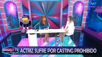 Patricia Villareal no se retracta y contradice versión de Eric García Vilca sobre supuesto casting: “Nunca me especificó nada”. Captura: Magaly Tv La Firme.