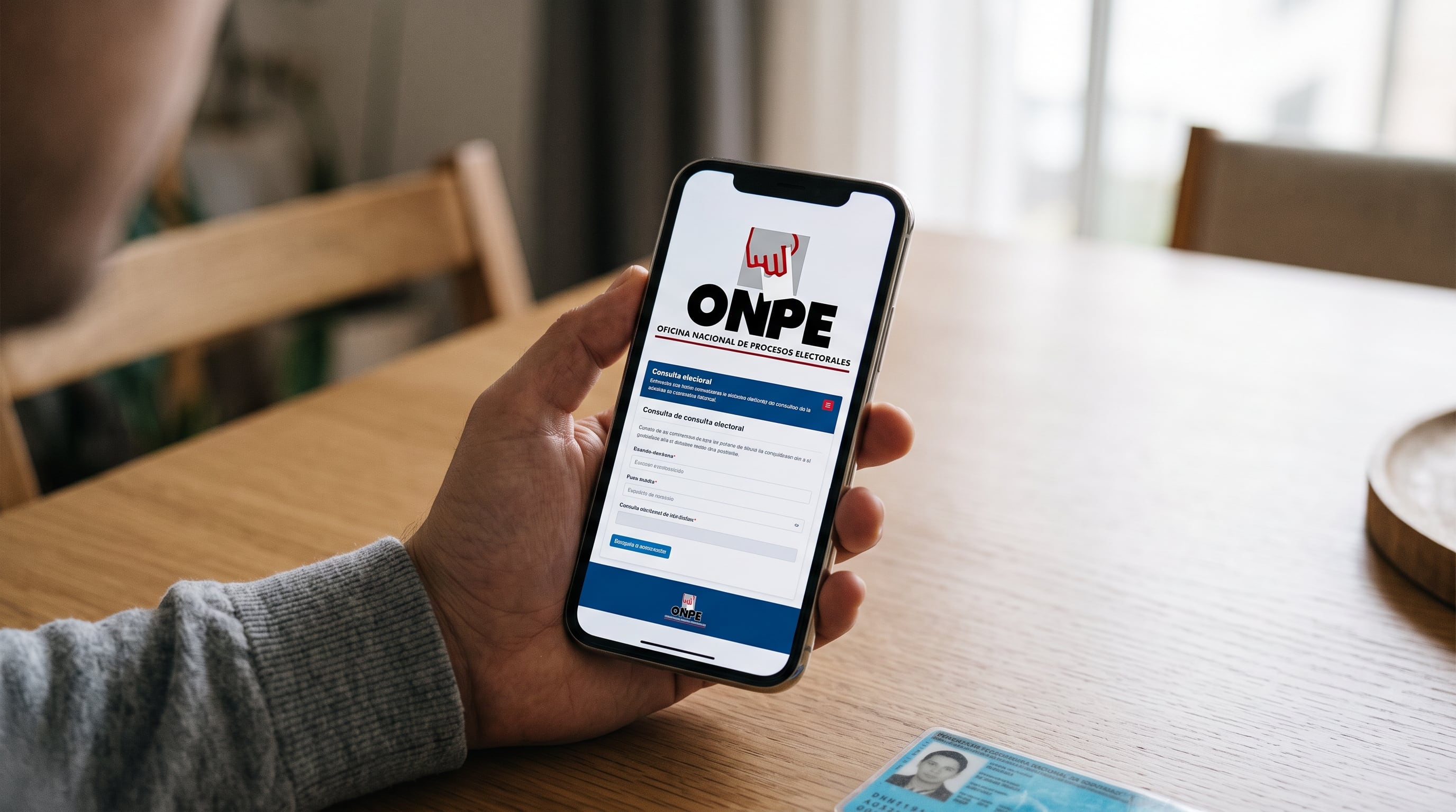 Un ciudadano utiliza la plataforma digital de la Oficina Nacional de Procesos Electorales de Perú en un teléfono móvil para consultar sus datos de votación. (Imagen Ilustrativa Infobae)