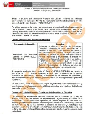 Resolución que desactiva la Unidad