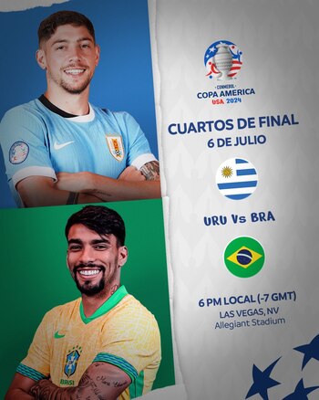Uruguay se enfrentará a Brasil