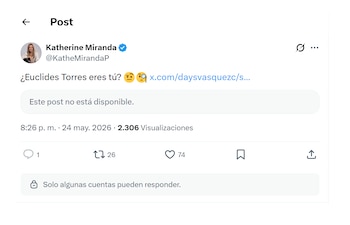 Al ver la repercusión de su mensaje en la representante Katherine Miranda, Day Vásquez borró sus insinuaciones sobre el evento de Iván Cepeda en Barranquilla - crédito @KatheMirandaP/X