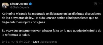 El senador Cepeda se refirió