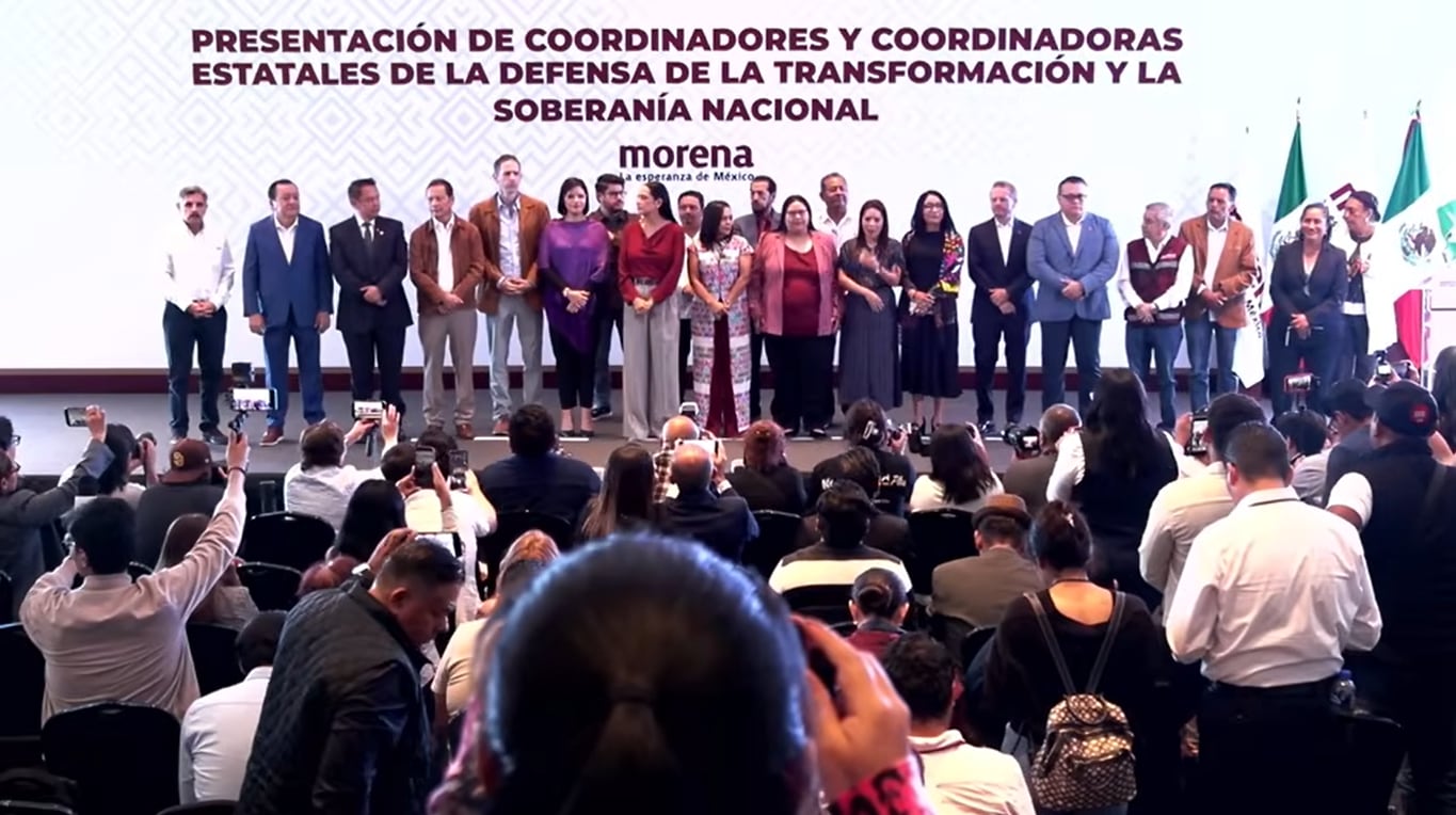 La presentación se hizo con el proceso electoral 2027 ya iniciado. Crédito: Youtube/Morena Sí (Captura de video)