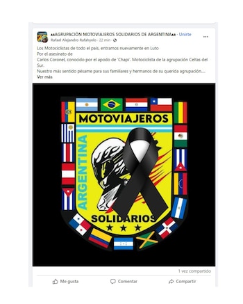 Motoviajeros Solidarios con su emblema