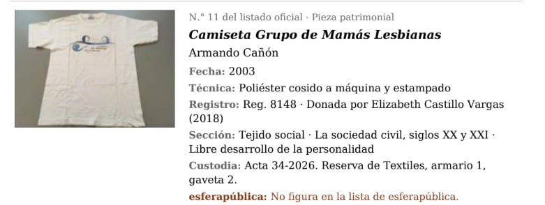 También se registraron objetos vinculados con las luchas sociales y los derechos de la población Lgbtiq+ - crédito Ministerio de las Culturas