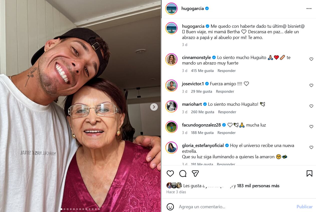 Hugo García y la emotiva despedida de su abuela.