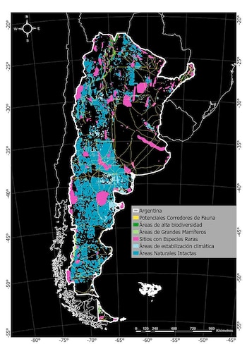 El mapa argentino con las