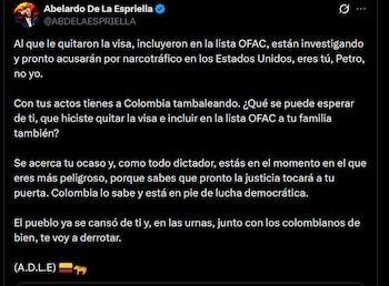 Abelardo de la Espriella - crédito @ABDELAESPRIELLA/X