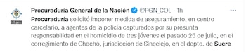 Procuraduría sobre el caso Sucre