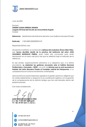 La defensa de Álvaro Uribe