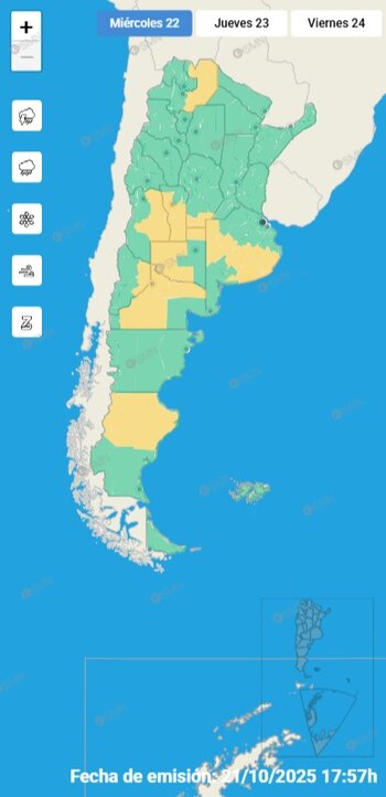 Una alerta amarilla se extiende