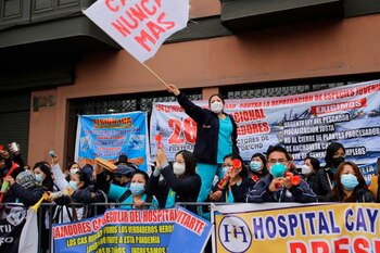 Una de las manifestantes se