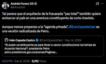 Andrés Forero arremetió contra Iván