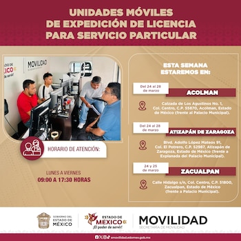 Las unidades móviles que darán