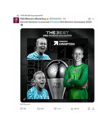 Hannah Hampton viste los colores