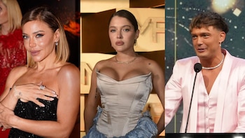 Composición de tres retratos: Evangelina Anderson a la izquierda, Sofi Gonet en el centro y Ian Lucas a la derecha. Cada uno mira hacia la cámara
