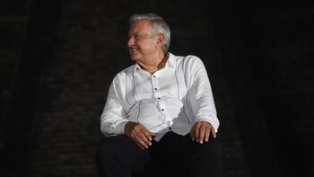 Foto de Andrés Manuel López Obrador en Tinum, Yucatán