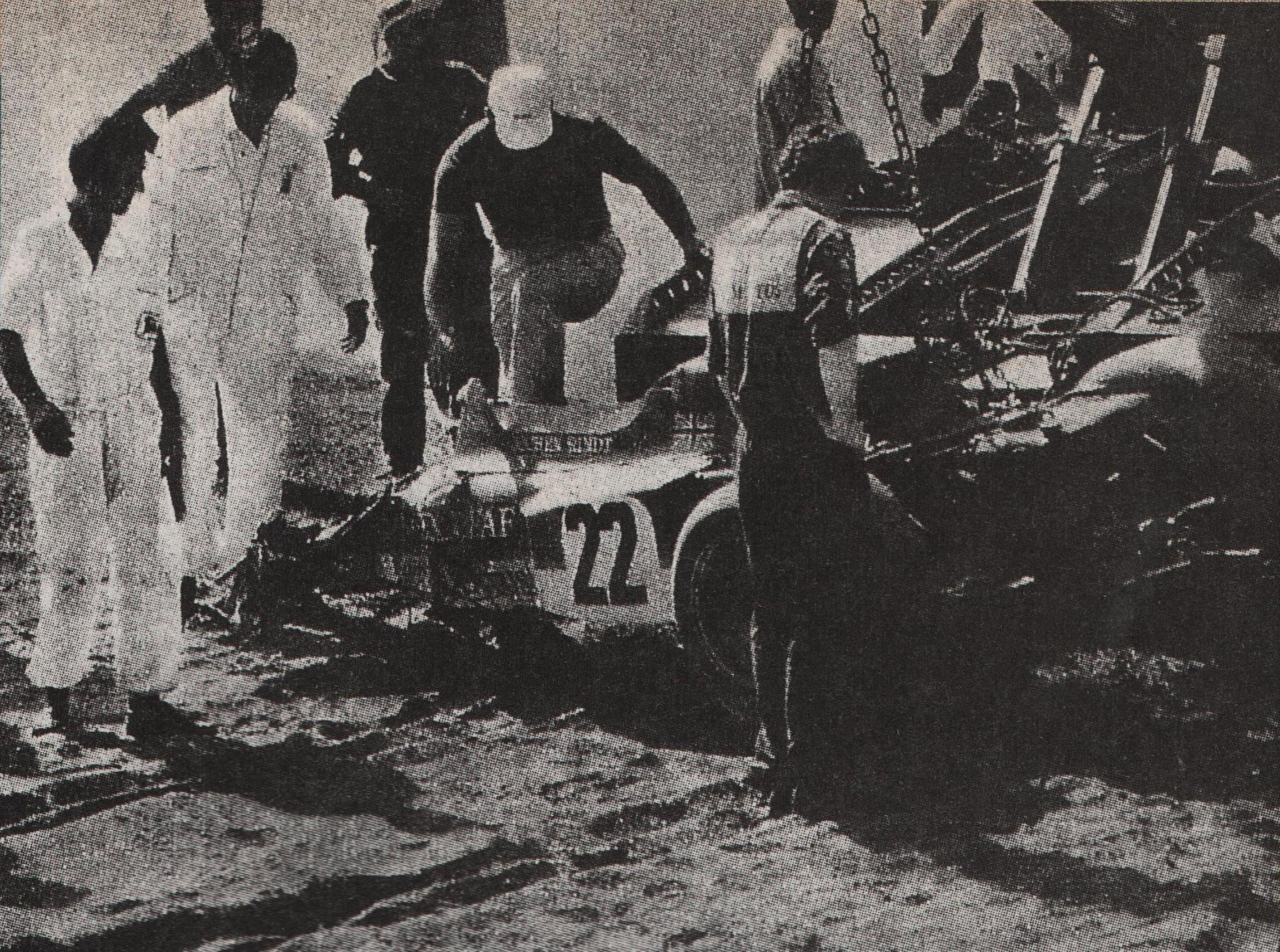 Así quedó su coche luego de su accidente fatal en Monza, en 1970 (Archivo CORSA)
