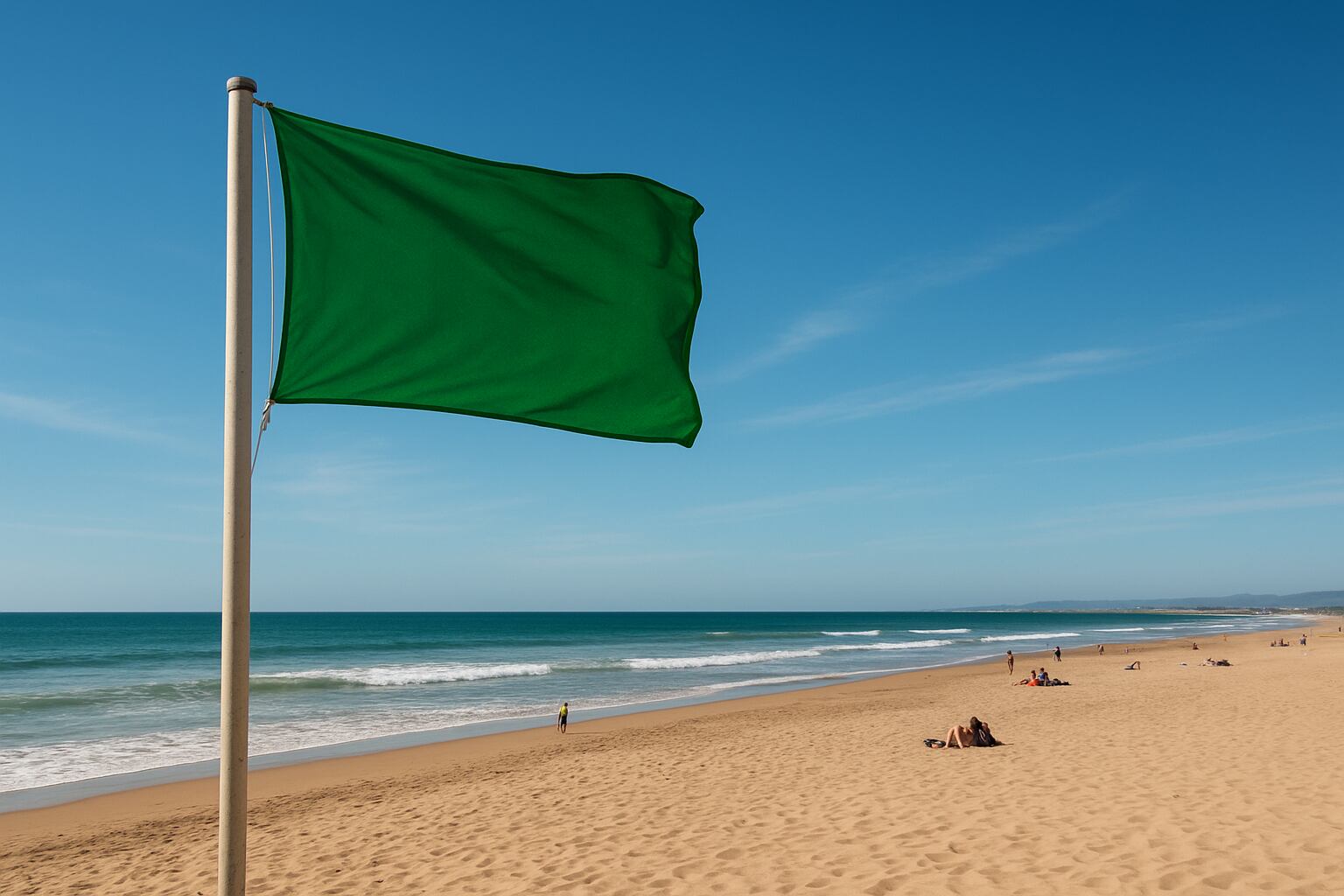 Playa Unión incorpora la bandera verde para regular deportes náuticos y mejorar la convivencia en la costa patagónica (Wikimedia)