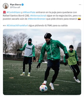 El delantero colombiano dejaría el