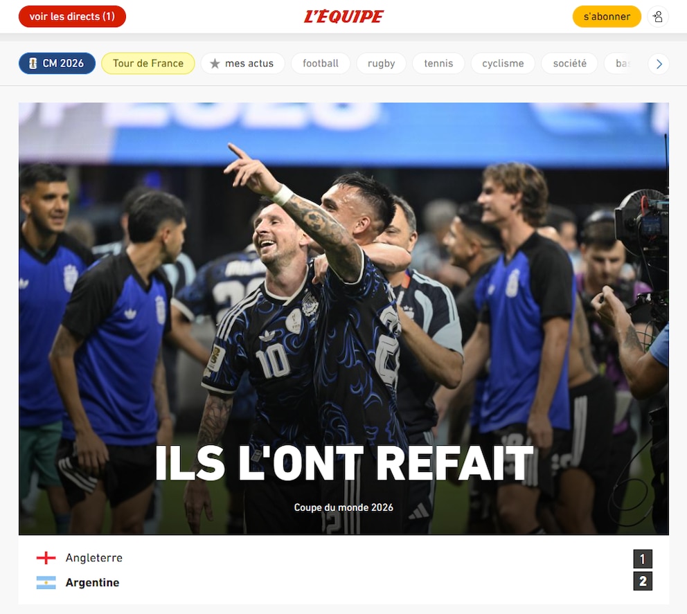 “Argentina nunca muere”, “Remontadísima” y “Otro excelente Messi”: los principales medios del mundo reflejaron la clasificación de la Selección a la final 4 FG4YURPEZRE3RNJMU2AYGGGEE4