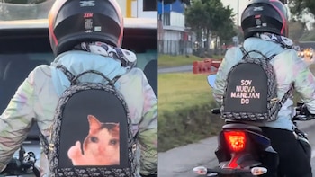 Motociclista se hace viral por