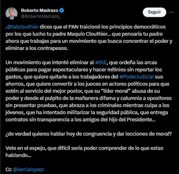 Roberto Madrazo-Tatiana Clouthier-Morena-México-11 de diciembre