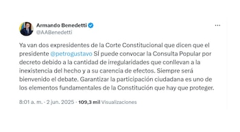 Con esta publicación, el ministro