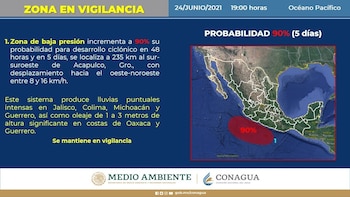 Zona de baja presión incrementa