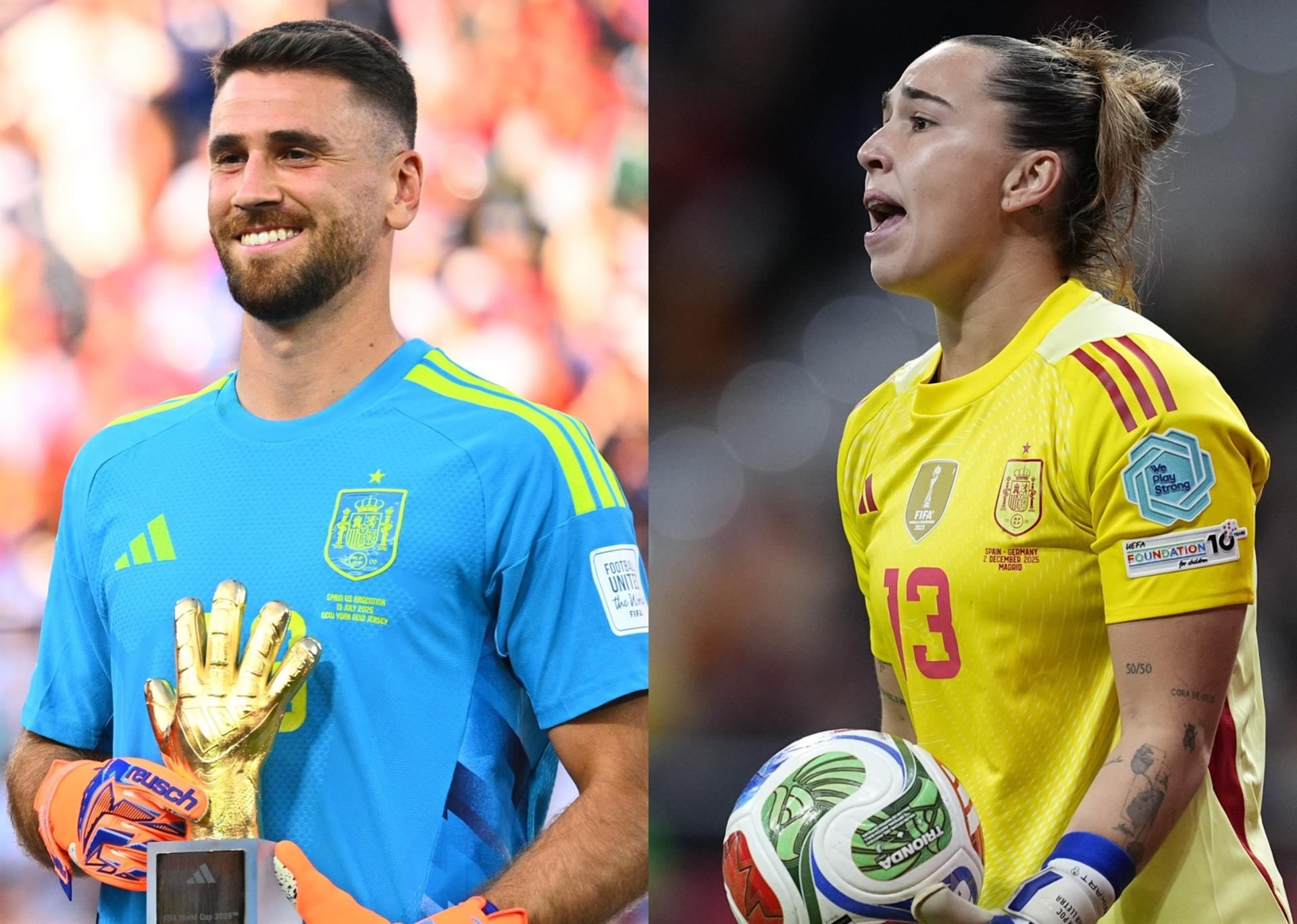 Unai Simón y Cata Coll ganan el Premio Yashin del Balón de Oro a los mejores porteros