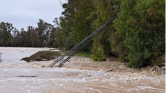 Una torre de alta tensión caída por la borrasca Kristin el pasado 29 de enero (@Endesa)
