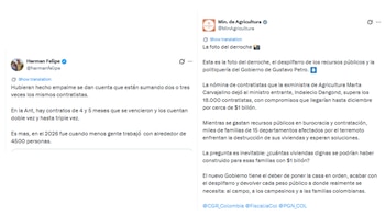 Felipe Harman explicó las cuotas de contratistas de la ANT tras la crítica del actual Ministerio de Agricultura - crédito @harmanfelipe/X - @MinAgricultura/X