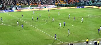 Durante el partido de Nacional