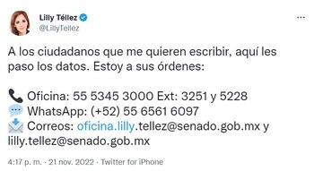 La comunicación con la senadora