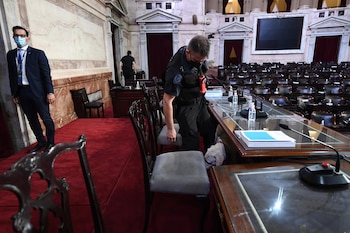 Preparativos en el Congreso de la Nacion previos a la 139 Asamblea Legislativa SF